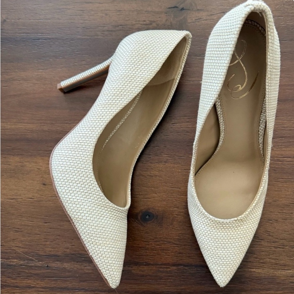 Sam Edelman Textured Cream Heels